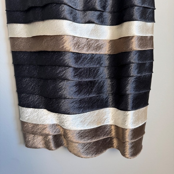 Collection Dressbarn Sleeveless Knee Length Dress 4 Metallic Pleated Grad Prom - Picture 2 of 16